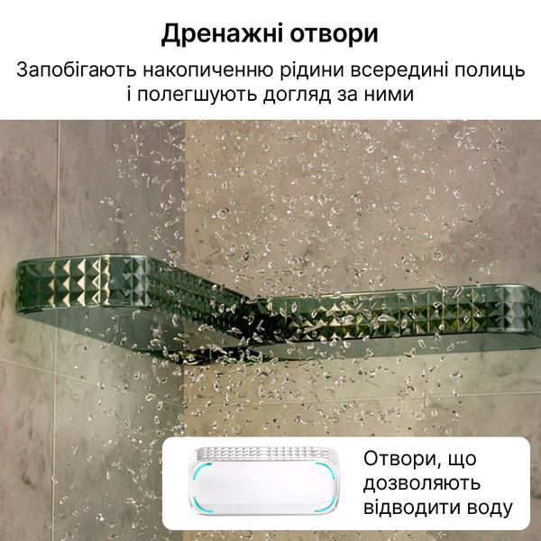Полка настенная навесная в ванну, пластиковая угловая полка SP2t фото