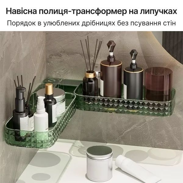 Полка настенная навесная в ванну, пластиковая угловая полка SP2t фото