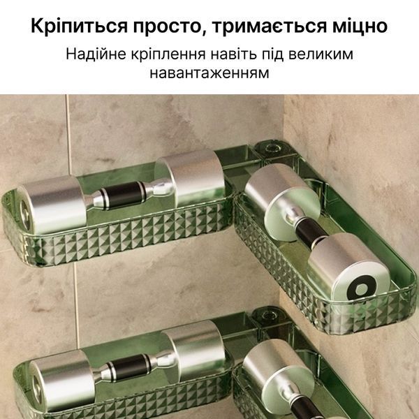 Полка настенная навесная в ванну, пластиковая угловая полка SP2t фото