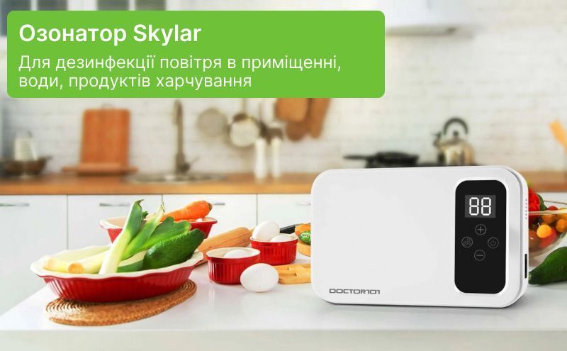 Потужний озонатор та іонізатор 2-в-1 Doctor-101 Skylar для дезинфекції повітря, води, продуктів. Побутовий генератор озону 800 мг/год WT1300H фото