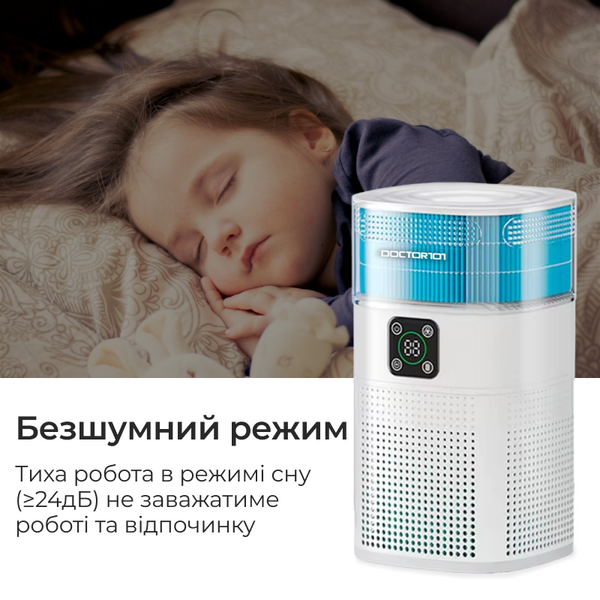 Очиститель воздуха Doctor-101 Zean с функцией увлажнения 2-в-1. Комбинированный очиститель-увлажнитель воздуха с HEPA-фильтром ZY1800JS фото