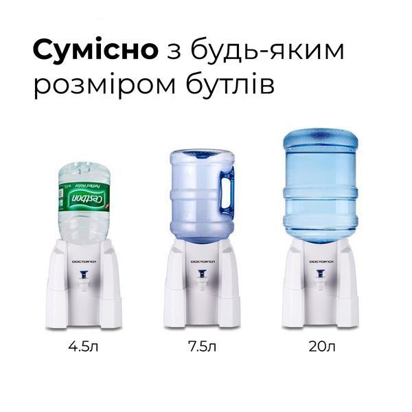 Раздатчик воды для различных типов бутылей Doctor101. Водораздатчик без нагрева и охлаждения SWD-1 фото
