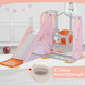 Детский игровой комплекс Lumpurini Gabriele 5-в-1 горка детская пластиковая для улицы и дома с качелями, баскетбольной корзиной и кабиной водителя C-HT003-10b фото 6